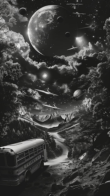 Cosmic School Bus Journey HD phone wallpaper