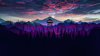 Firewatch Landscape Purple Sky, firewatch, games, artist, artwork, digital-art HD wallpaper