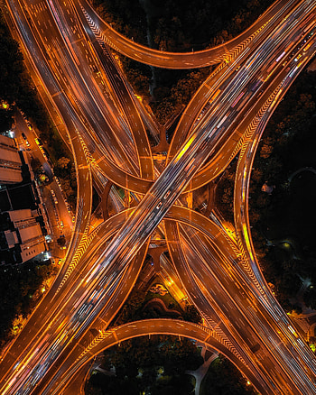 Cities, View From Above, Road, Design, Construction, Confused, Intricate, Road Junction HD phone wallpaper