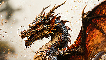 Dragon Fury: Majestic Fire-Breathing Beast, dragon, Mythical, fire, Fire Dragon HD wallpaper
