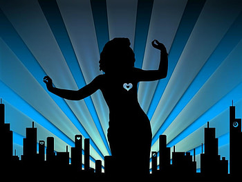 Vector lady and heart, vector, abstract HD wallpaper