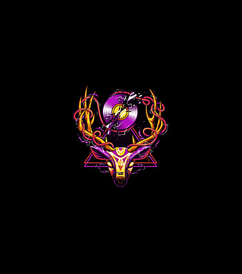 Music disc, deer muzzle, retro art, minimal HD phone wallpaper
