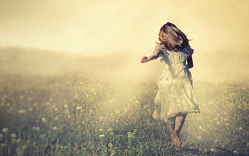 Miscellanea, Miscellaneous, Field, Girl, Mood, Angel HD wallpaper