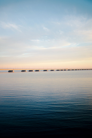 Nature, Water, Sky, Sea, Horizon, Bridge HD phone wallpaper