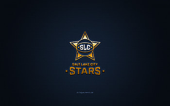 Salt Lake City Stars, American basketball club, gold logo, blue carbon fiber background, NBA G League, basketball, Salt Lake City, USA, Salt Lake City Stars logo HD wallpaper