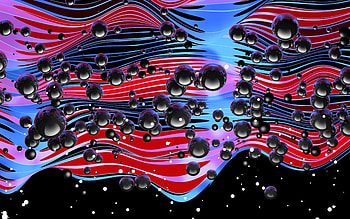Bubbles, 3D, Lines, Wavy, Balls HD wallpaper