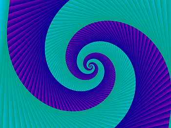 Corrigated Spiral, blue, simple, digital, abstract, fractals, aqua, curl HD wallpaper