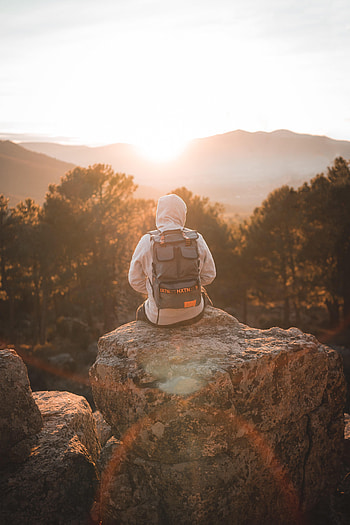 Nature, Miscellanea, Miscellaneous, Human, Person, Loneliness, Backpack, Rucksack, Hood HD phone wallpaper