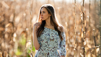 Girl In Butterfly Long Dress, girls, model, dress HD wallpaper