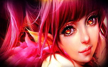 PRETTY ELF, pink, art, elf, hair, beauty HD wallpaper