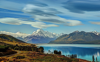 Nature, Grass, Sky, Mountains, Sea, Handsomely, It's Beautiful HD wallpaper