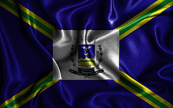 Varginha flag, , silk wavy flags, brazilian cities, Day of Varginha, Flag of Varginha, fabric flags, 3D art, Varginha, cities of Brazil, Varginha 3D flag HD wallpaper