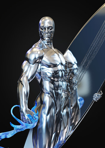 Silver Surfer artwork, Cosmic observer, Fantastic Four ally, Surfing the stars HD phone wallpaper