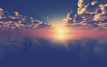 Sunset, sky, cloudy, nature HD wallpaper