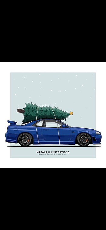 R34 Christmas tree, Jdm HD phone wallpaper