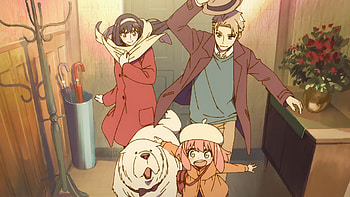 Spy x Family - Forger Family Walk: Loid, Yor, Anya & Bond, Spy x Family, Loid Forger, Anya Forger, Bond (Spy x Family), Yor Forger HD wallpaper