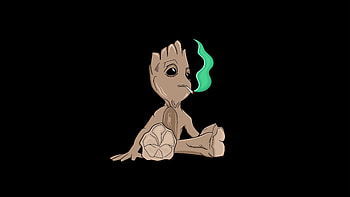 Baby Groot Minimal , baby-groot, minimalism, minimalist, dark, black, oled, artist, artwork, digital-art HD wallpaper