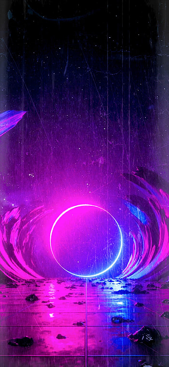 Neon light, Sky, magenta, Licht, art, Textur, Ring, Stern, schaten, Cool HD phone wallpaper