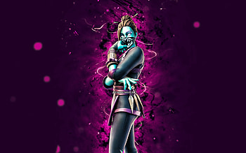 Maki Monster Red Jade, , purple neon lights, Fortnite Battle Royale, Fortnite characters, Maki Monster Red Jade Skin, Fortnite, Maki Monster Red Jade Fortnite HD wallpaper