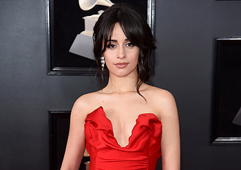 Gorgeous singer, Camila Cabello, red dress HD wallpaper