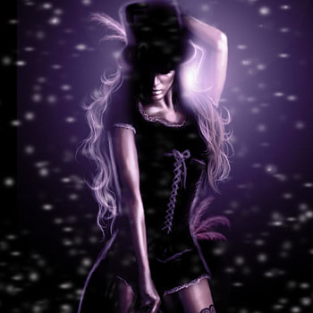 A Private Show, sexy, style, dance, hot, girl, digital art, dress, beauty, purple, fantasy, cg, pretty, hat, female HD wallpaper