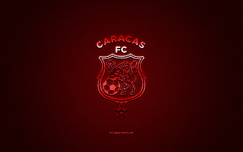 Caracas FC, Venezuelan football club, red logo, red carbon fiber background, Venezuelan Primera Division, football, Caracas, Venezuela, Caracas FC logo HD wallpaper