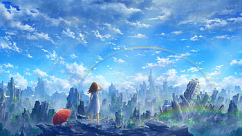 Anime, post apocalyptic HD wallpaper