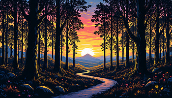Serene Sunset: A Ultra for Landscaping Enthusiasts, Landscaping, forest, nature, landscape HD wallpaper