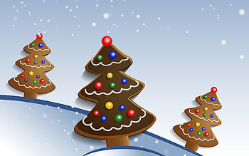 Christmas tree cookies, , Christmas cartoon background, Merry Christmas, Happy New Year, cartoon Christmas tree, winter christmas background, cookies, Christmas tree HD wallpaper