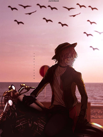 Chuya Nakahara, sky, seaside, florida, light, osamudazai, bungoustraydogs, anime HD phone wallpaper