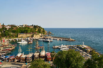 Discover the vibrant marina of Antalya, offering a glimpse of the Turkish coast's beauty and charm. HD wallpaper