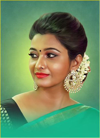 Priya Bhavani, lip, digital painting HD phone wallpaper