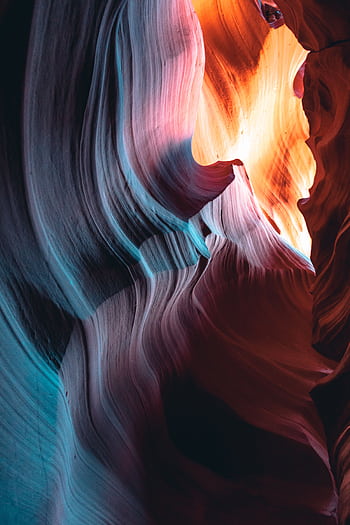 Explore the vibrant, swirling rock formations of Antelope Canyon with a stunning blend of colors and natural light. HD phone wallpaper