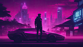 A Delorean In Cyber City, delorean, artist, artwork, digital-art, ai, deviantart HD wallpaper