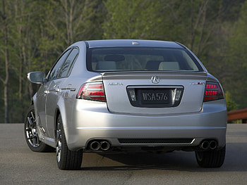 Auto, Trees, Acura, Cars, Asphalt, Back View, Rear View, Style, Akura, Tl, 2007, Silver Metallic HD wallpaper