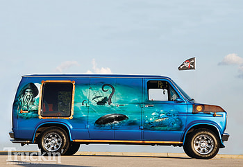 Pirates Of The Caribbean, blue, ford, custom, van HD wallpaper