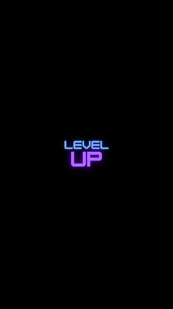 Level Up Neon, Black HD phone wallpaper