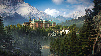 007: First Light — Alpine Mansion, video game, 007 First Light, gaming environment, mansion HD wallpaper