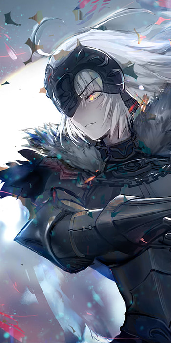 short hair, white hair, yellow eyes, woman warrior, Fate (Series), Avenger (Fate/Grand Order), Jeanne d'Arc Alter, Anime, Fate/Grand Order HD phone wallpaper