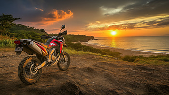 Honda Africa Twin: Beach Sunset — Quad, beach, sunset HD wallpaper