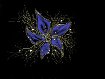 Blue flower, flowers, 3d HD wallpaper