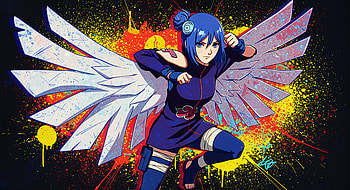 Konan in Action: Stunning Ultra, Konan (Naruto), Anime, wings, colorful HD wallpaper