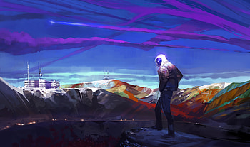 Men With Wearing Helmet City Artwork, artist, artwork, digital-art, deviantart HD wallpaper