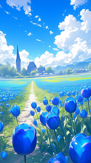 Blue Flower Bloom , blue, flower HD phone wallpaper