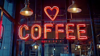 Love for Coffee Neon Sign, coffee, neon sign, I love coffee, cafe, love HD wallpaper