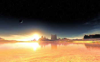 Landscape, Fantasy, Sunset HD wallpaper
