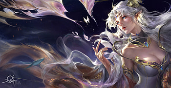 Fantasy girl, superb, xiao, rishengrisheng, frumusete, fantasy, gorgeous, luminos, girl, hand HD wallpaper