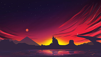 Abstract sunset , Beautiful colors, Artistic visuals, Mesmerizing HD wallpaper