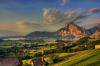 *** AUSTRIA - Gmunden city ***, ountains, sky, nature, city HD wallpaper