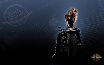 Harley-Davidson, motocyclist, bike, girl, leather, sport HD wallpaper